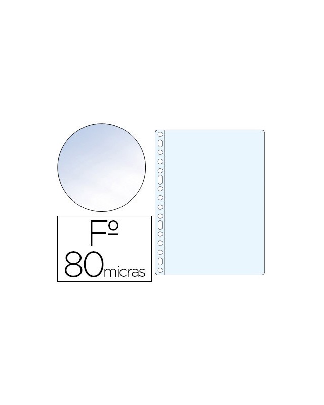 Funda multitaladro esselte folio polipropileno 80 mc cristal caja de 100 unidades
