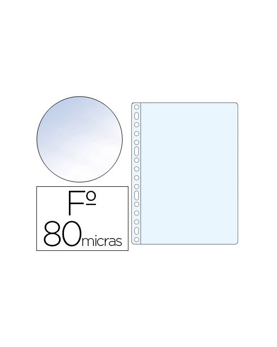 Funda multitaladro esselte folio polipropileno 80 mc cristal caja de 100 unidades