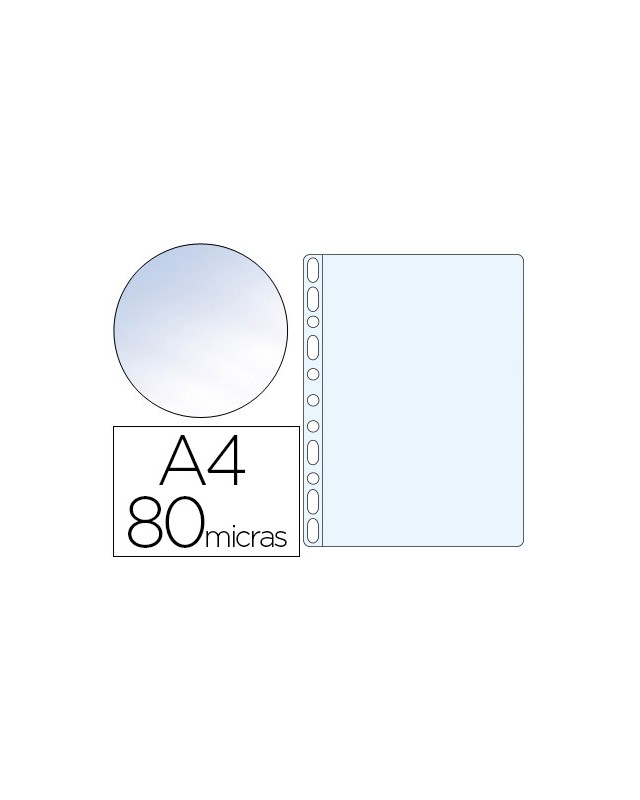 Funda multitaladro esselte din a4 polipropileno 80 mc 11 taladros cristal caja de 100 unidades