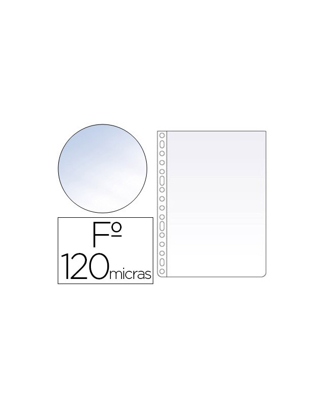 Funda multitaladro esselte folio polipropileno 120 mc cristal caja de 100 unidades