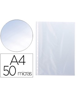 Funda multitaladro q-connect din a4 50 mc cristal bolsa de 10 unidades