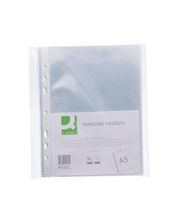 Funda multitaladro q-connect din a5 100 mc cristal 6 taladros