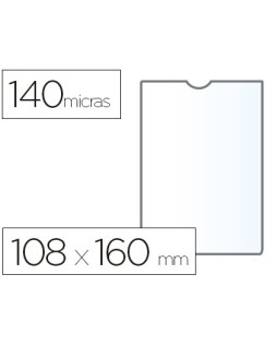 Funda portadocumento esselte plastico transparente 140 micras tamaño 108x160 mm