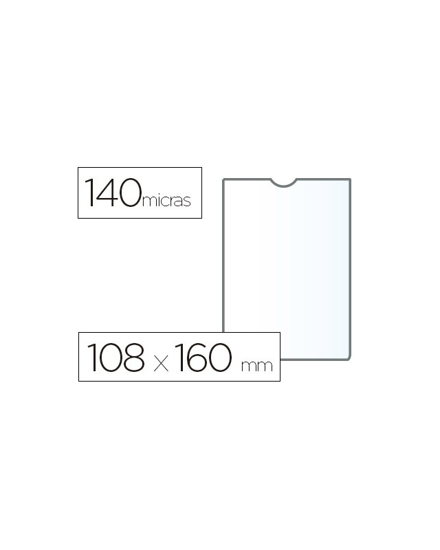 Funda portadocumento esselte plastico transparente 140 micras tamaño 108x160 mm
