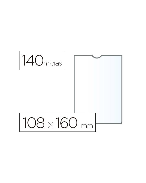 Funda portadocumento esselte plastico transparente 140 micras tamaño 108x160 mm