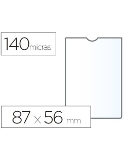 Funda portadocumento esselte plastico transparente 140 micras tamaño 87x56 mm