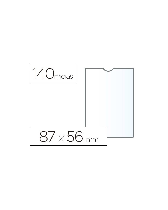 Funda portadocumento esselte plastico transparente 140 micras tamaño 87x56 mm