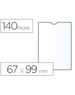 Funda portadocumento esselte plastico transparente 140 micras tamaño 67x99 mm