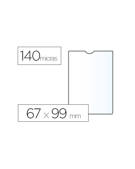 Funda portadocumento esselte plastico transparente 140 micras tamaño 67x99 mm