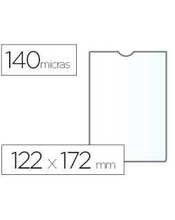 Funda portadocumento esselte transparente plastico 140 micras tamaño 122x172 mm