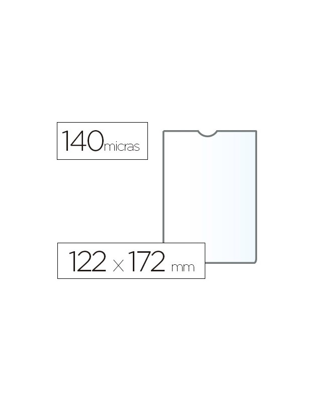 Funda portadocumento esselte transparente plastico 140 micras tamaño 122x172 mm