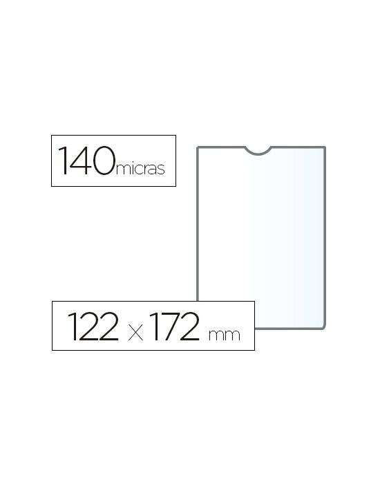 Funda portadocumento esselte transparente plastico 140 micras tamaño 122x172 mm