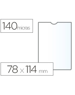 Funda portadocumento esselte plastico transparente 140 micras tamaño 78x114 mm