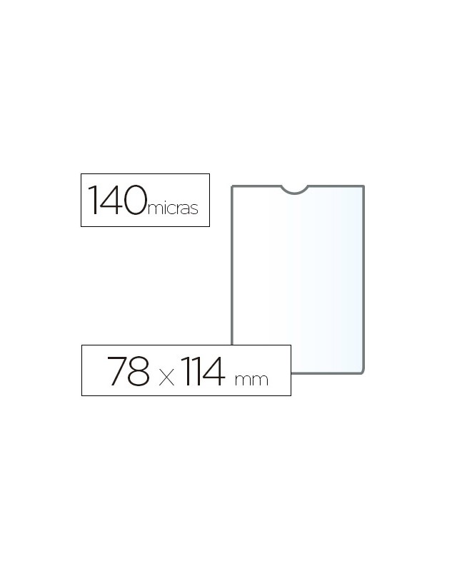 Funda portadocumento esselte plastico transparente 140 micras tamaño 78x114 mm