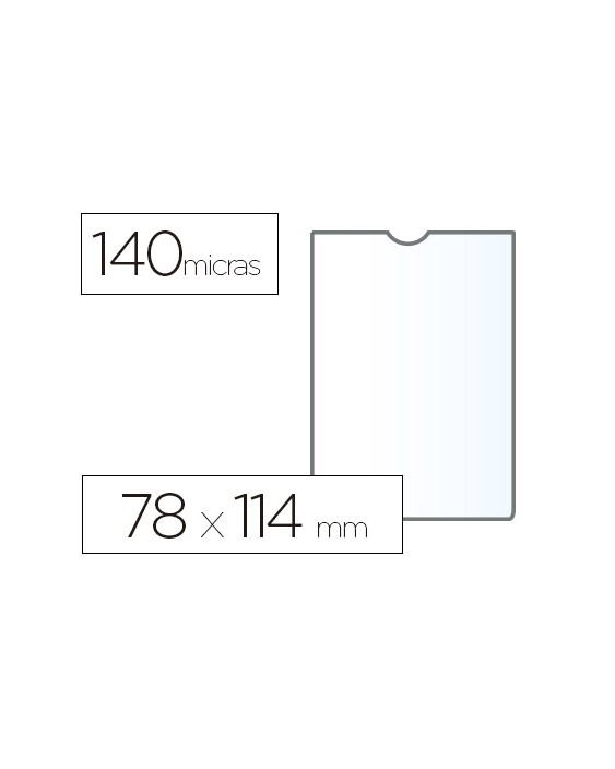 Funda portadocumento esselte plastico transparente 140 micras tamaño 78x114 mm