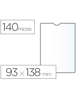 Funda portadocumento esselte plastico transparente q40 micras tamaño 93x138 mm