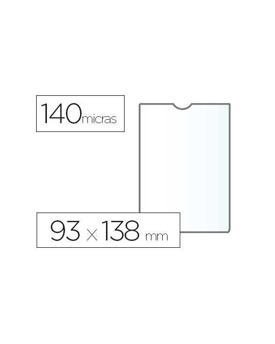 Funda portadocumento esselte plastico transparente q40 micras tamaño 93x138 mm