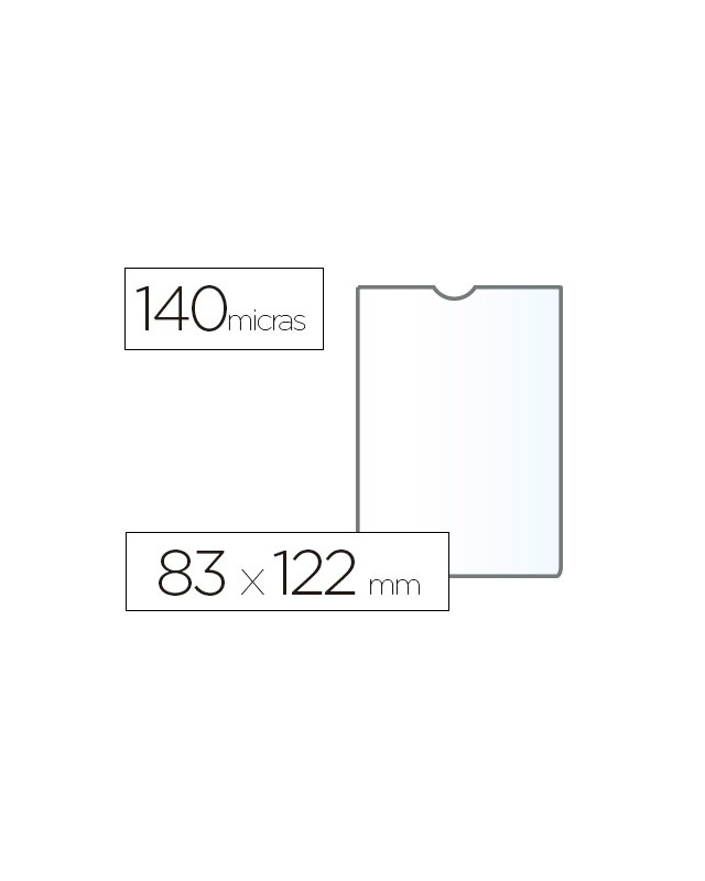 Funda portadocumento esselte plastico transparente 140 micras tamaño 83x122 mm