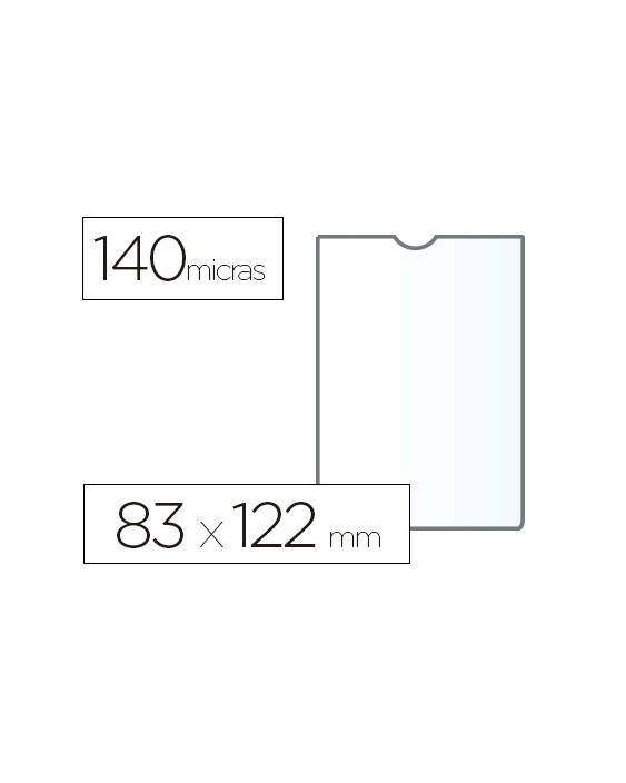 Funda portadocumento esselte plastico transparente 140 micras tamaño 83x122 mm