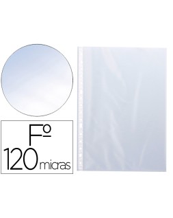 Funda multitaladro q-connect folio 120 mc cristal bolsa de 10 unidades