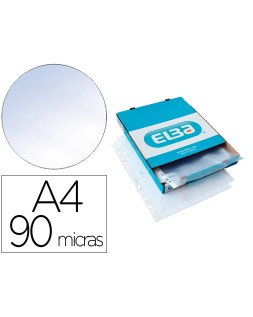Funda multitaladro elba standard din a4 90 micras piel naranja caja de 100 unidades