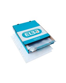 Funda multitaladro elba standard din a4 90 micras piel naranja caja de 100 unidades