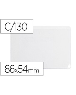 Funda portadocumento q-connect dni 130 micras pvc transparente con uñero 86x54 mm