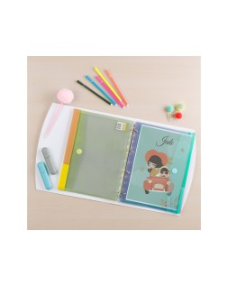 Funda multitaladro djois polipropileno con velcro din a4 pack de 12 unidades colores surtidos