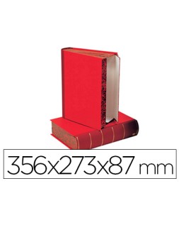 Caja transferencia liderpapel lomo libro de 80 mm color rojo356x273x87 mm