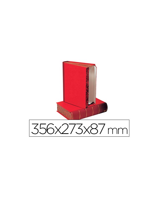 Caja transferencia liderpapel lomo libro de 80 mm color rojo356x273x87 mm