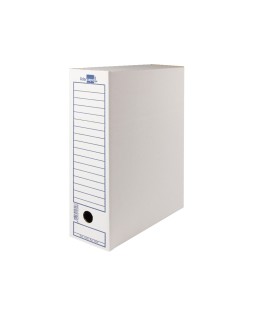Caja archivo definitivo liderpapel 104 folio carton reciclado 325g/m2 lomo 100 mm blanco 365x100x251 mm