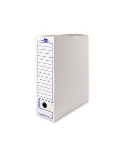 Caja archivo definitivo liderpapel 104 folio carton reciclado 325g/m2 lomo 100 mm blanco 365x100x251 mm