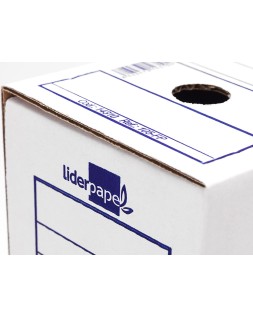 Caja archivo definitivo liderpapel 106 listados de ordenador carton reciclado 325g/m2 blanco 430x116x316 mm