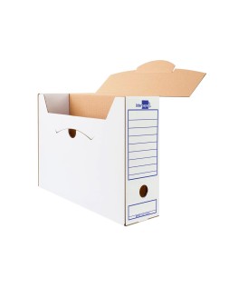Caja archivo definitivo liderpapel 106 listados de ordenador carton reciclado 325g/m2 blanco 430x116x316 mm