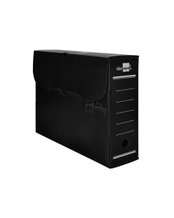 Caja archivo definitivo plastico liderpapel lomo 100 mm negro 360x100x260 mm