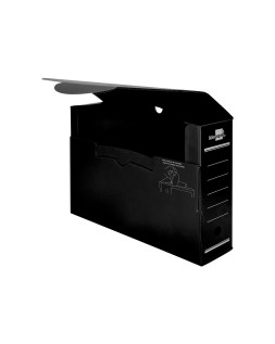 Caja archivo definitivo plastico liderpapel lomo 100 mm negro 360x100x260 mm