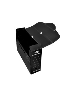 Caja archivo definitivo plastico liderpapel lomo 100 mm negro 360x100x260 mm