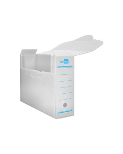Caja archivo definitivo plastico liderpapel lomo 100 mm blanco 360x100x260 mm