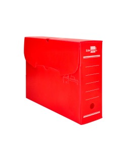 Caja archivo definitivo plastico liderpapel lomo 100 mm rojo 360x100x260 mm