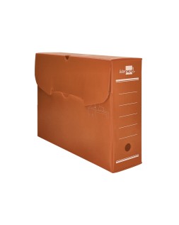 Caja archivo definitivo plastico liderpapel lomo 100 mm marron 360x100x260 mm