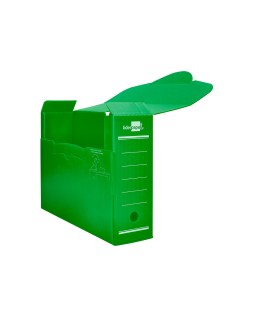 Caja archivo definitivo plastico liderpapel lomo 100 mm verde 360x100x260 mm