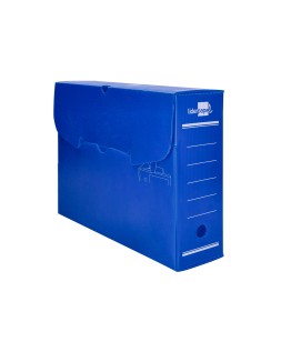 Caja archivo definitivo plastico liderpapel lomo 100 mm azul 360x100x260 mm