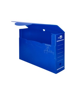 Caja archivo definitivo plastico liderpapel lomo 100 mm azul 360x100x260 mm