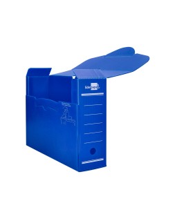Caja archivo definitivo plastico liderpapel lomo 100 mm azul 360x100x260 mm
