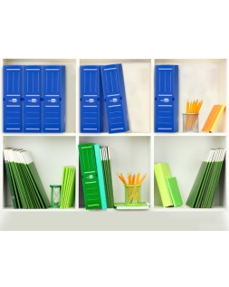 Caja archivo definitivo plastico liderpapel lomo 100 mm azul 360x100x260 mm