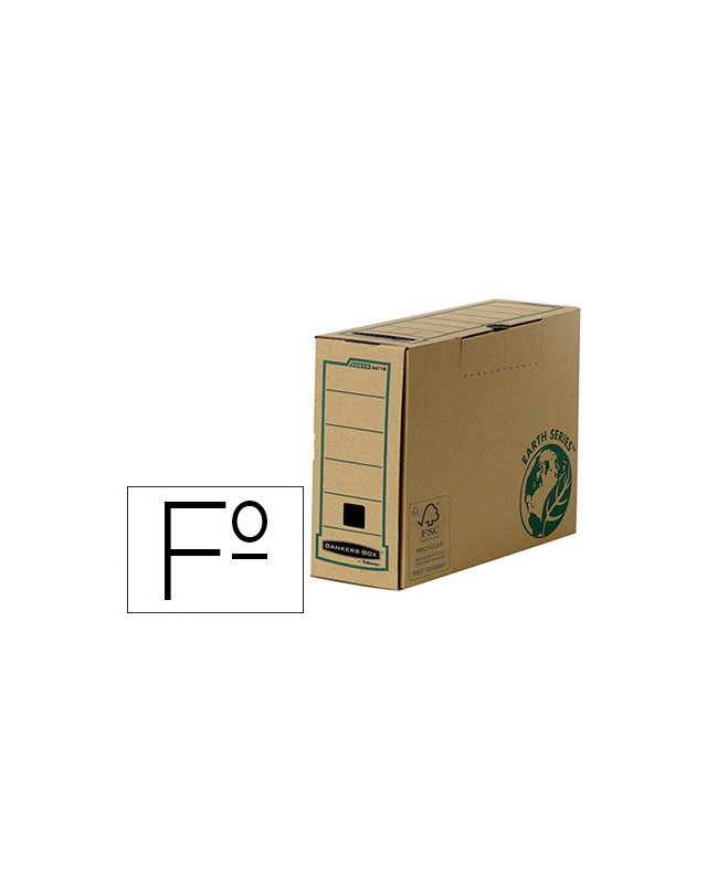 Caja archivo definitivo fellowes folio carton reciclado lomo 100 mm