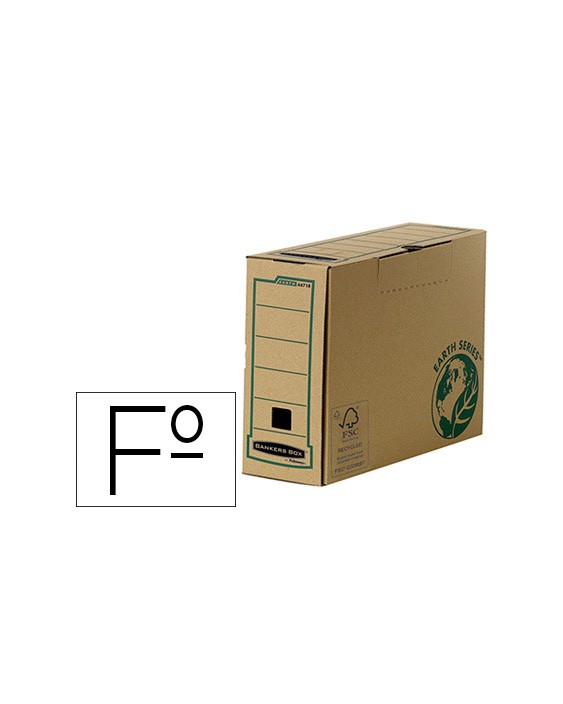 Caja archivo definitivo fellowes folio carton reciclado lomo 100 mm