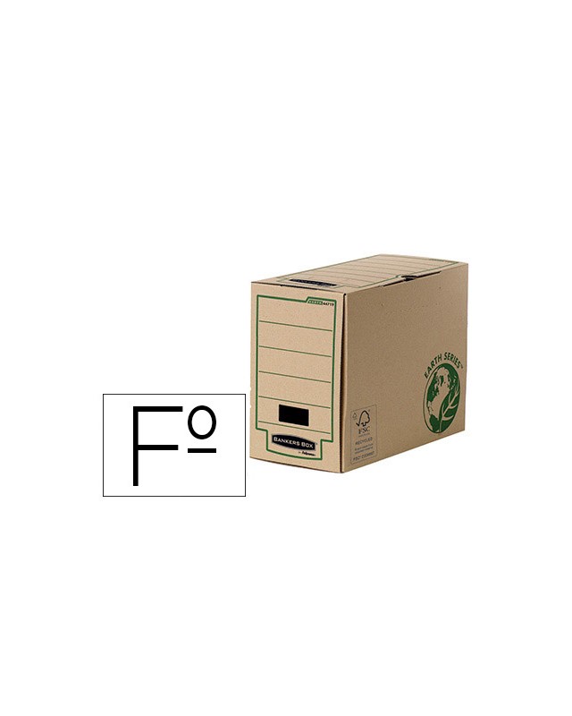 Caja archivo definitivo fellowes folio carton reciclado lomo 150 mm