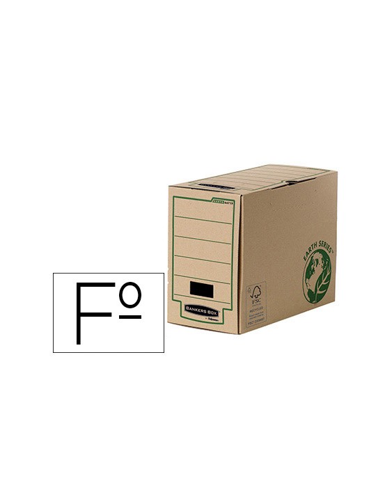 Caja archivo definitivo fellowes folio carton reciclado lomo 150 mm