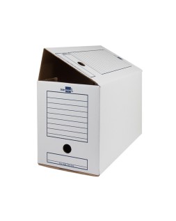 Caja archivo definitivo liderpapel folio doble ancho carton reciclado 400g/m2 lomo 200 mm blanco 367x200x251 mm
